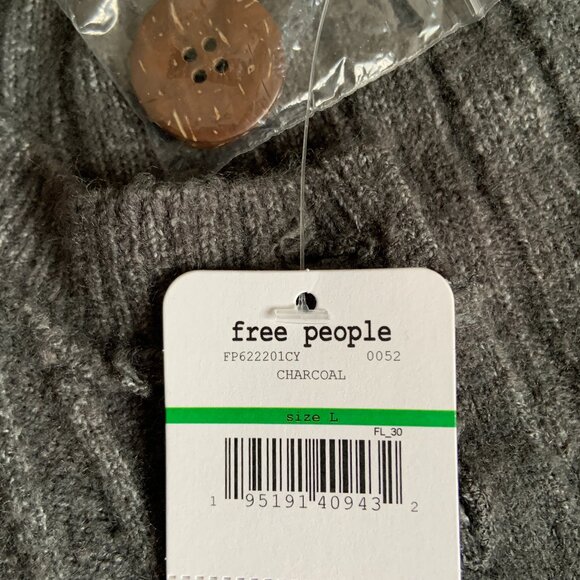 Free People Intimately Around the Clock Henley Pullover Charcoal Size L - Picture 7 of 11